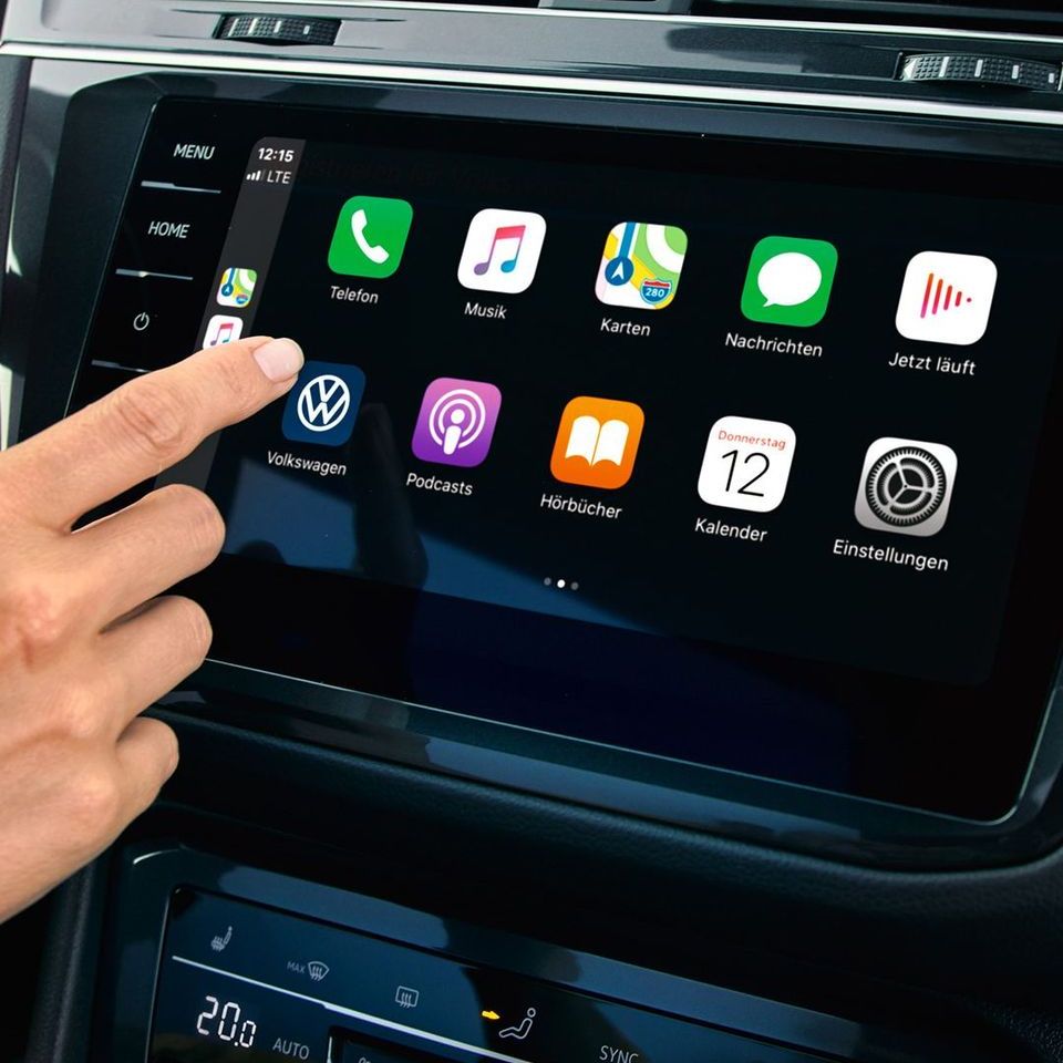 Apple CarPlay mit dem Car-Net Navigationssystem „Discover Pro“.